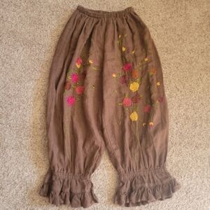 Magnolia Pearl Floral Embroidered Brown Bloomers